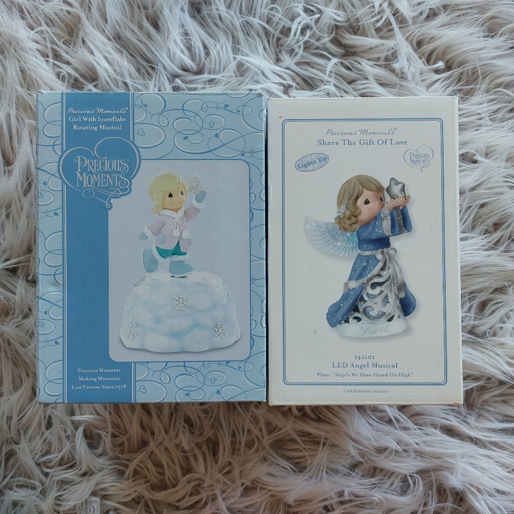 Precious Moments Angel Winter Figurines - Set of 2